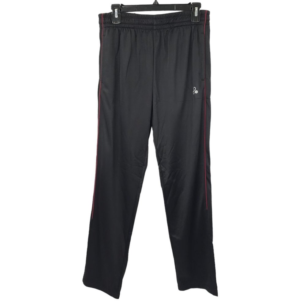 Tek Gear Training Pant Mens S Piped Tricot Drawstring Elastic Waist Black NEW
